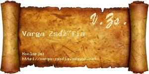 Varga Zsófia névjegykártya
